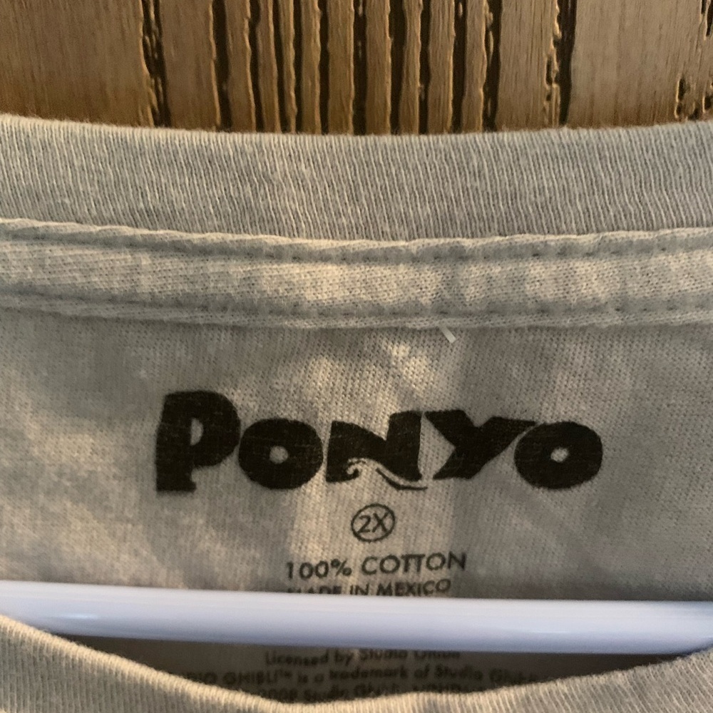 NWOT Vintage Ponyo Kids T-Shirt, 2X - Gray with Colorful Print - Picture 5 of 5